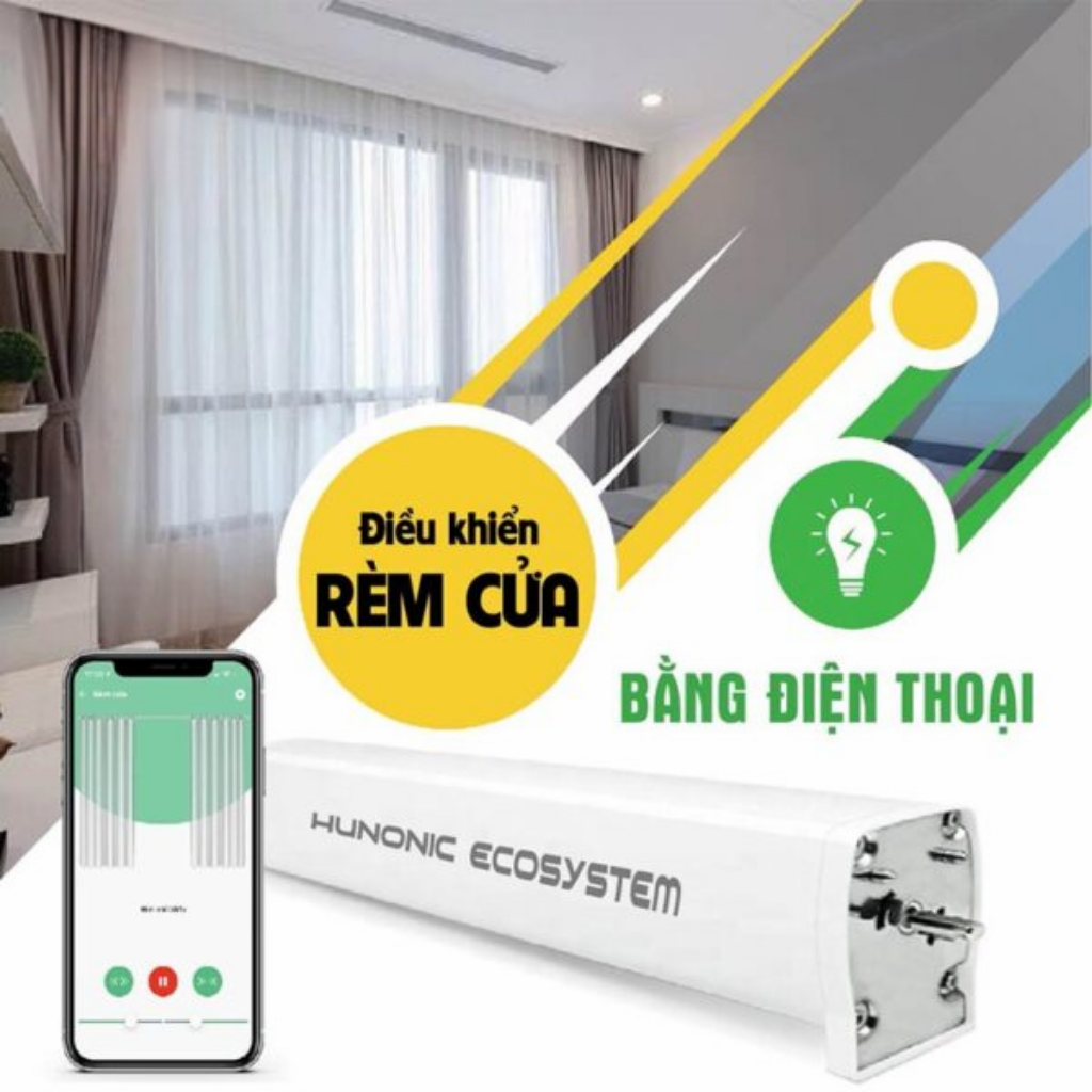 Động cơ rèm thông minh Hunonic Ecosystem| Điều khiển rèm từ xa qua điện thoại - Ảnh 3
