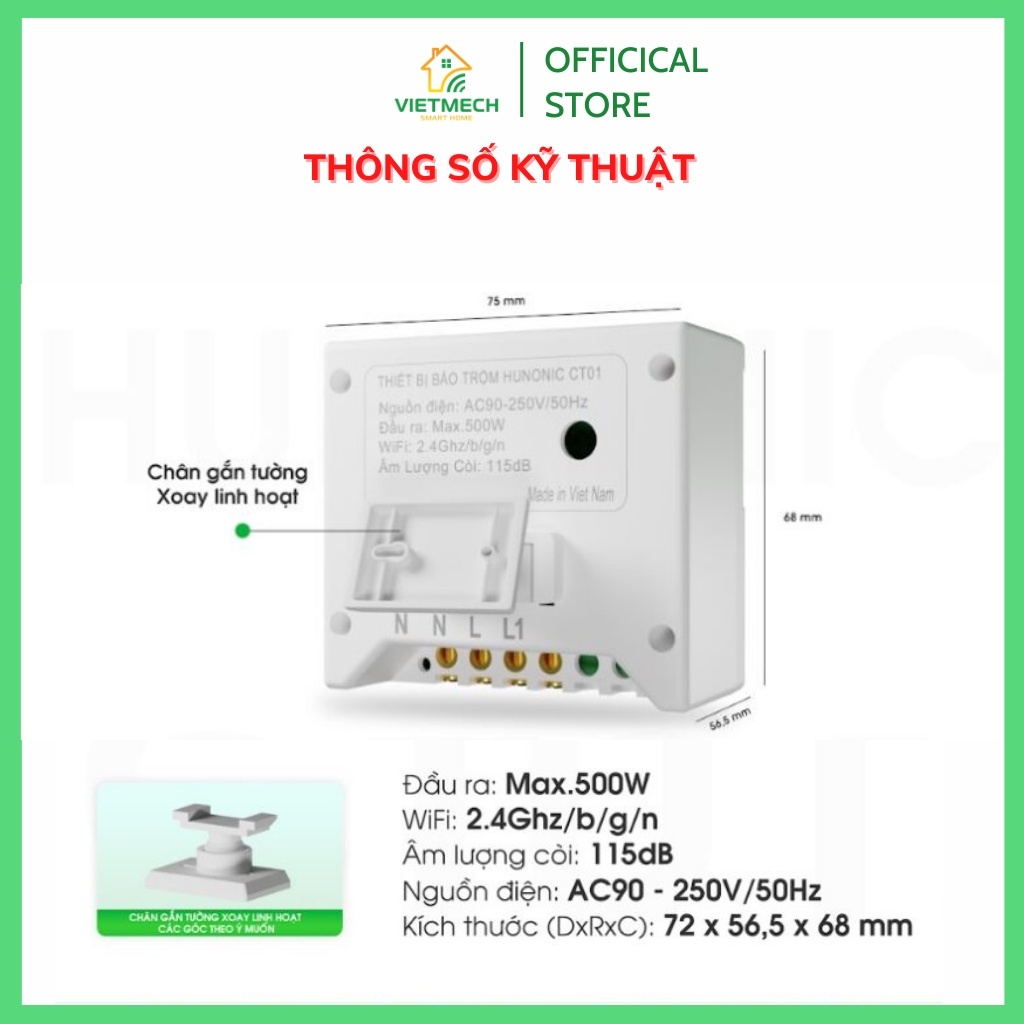 Thiết Bị Chống Trộm Hunonic CT01 Đa Tính Năng - Ảnh 3