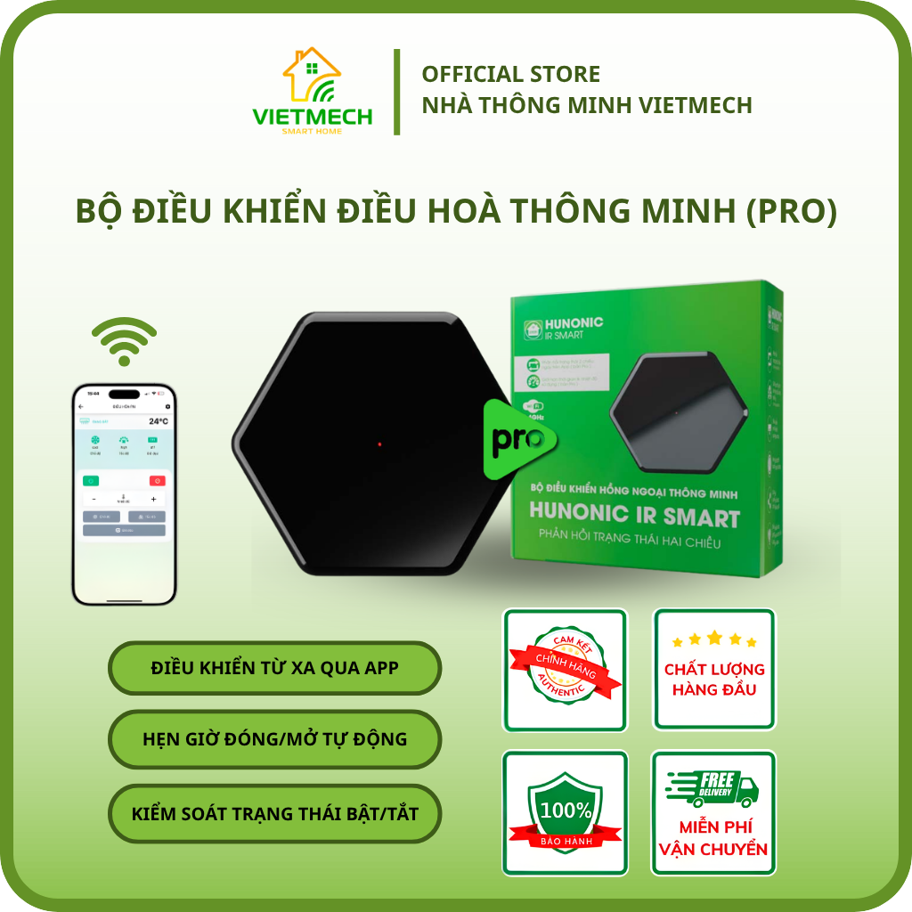 Bộ Điều Khiển Tivi, Điều Hoà Qua Điện Thoại Hunonic IR Smart Pro