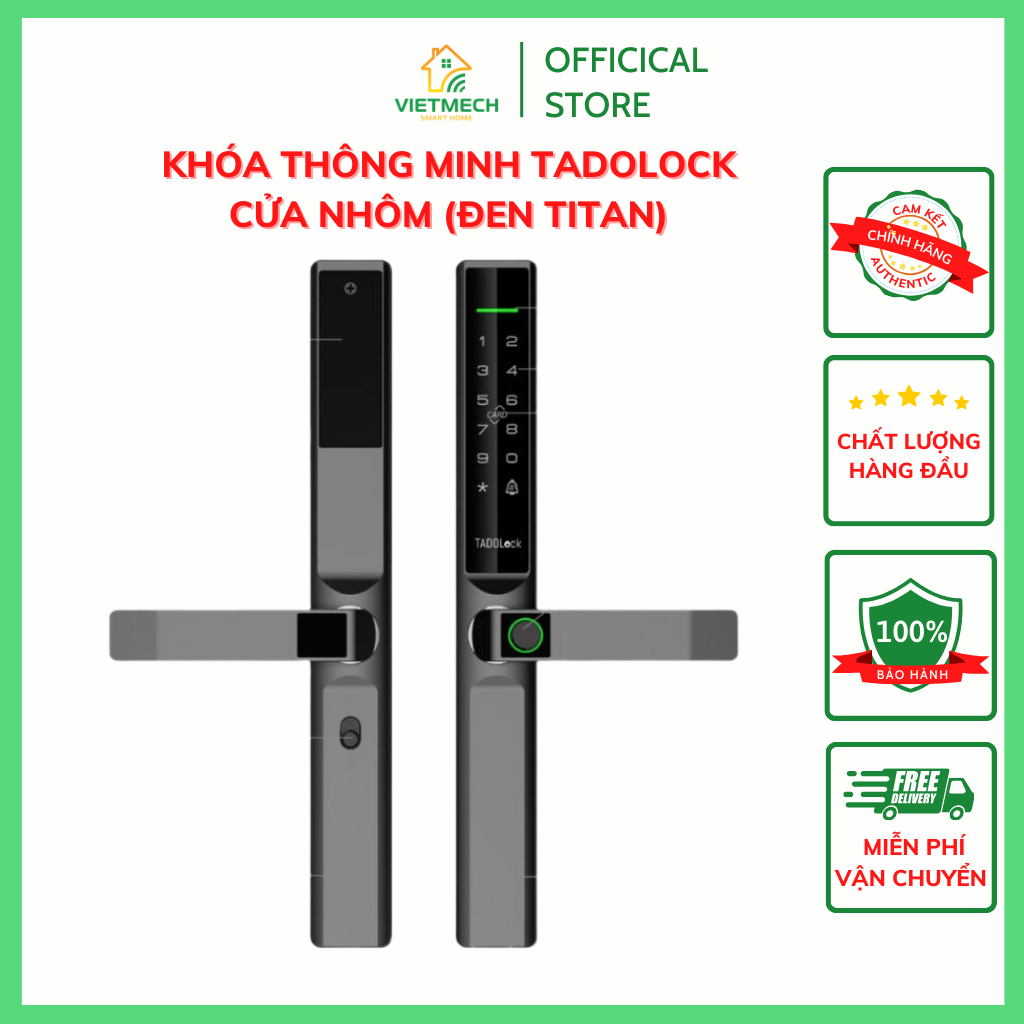 KHÓA THÔNG MINH TADOLock Cửa nhôm (Đen titan)